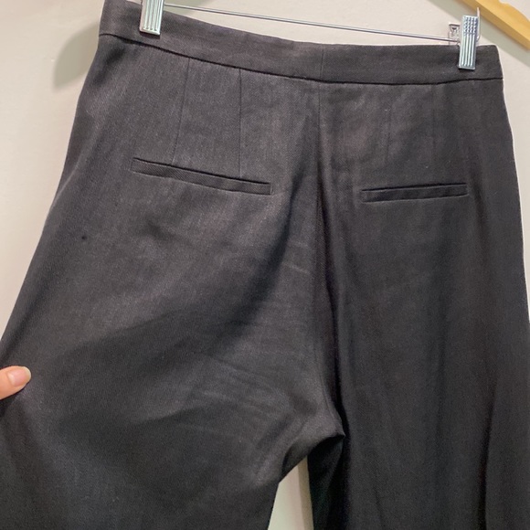 Massimo Dutti Black Linen Flared Trousers Size 6 - Picture 10 of 16